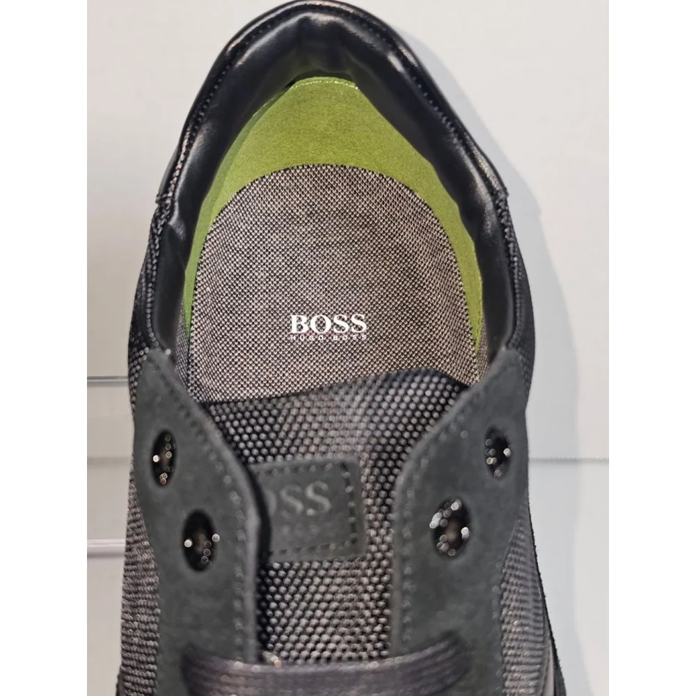 Boss Hugo Boss Men's Maze Suede Sneakers - Black - Size 12 - Picture 8 of 10